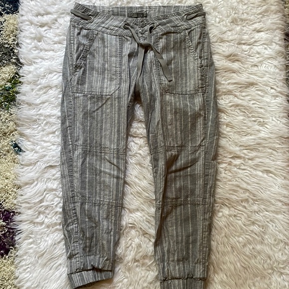 Prana Pants - Prana Hemp & Organic Cotton Blue Striped Joggers, Size 6